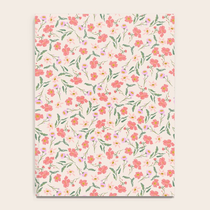 A breath of fresh air - A seamless floral pattern in pinks and reds Notebook Gallery Image 4