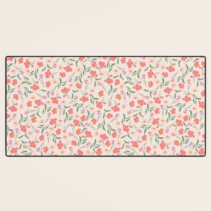 A breath of fresh air - A seamless floral pattern in pinks and reds Desk Mat Gallery Image 3