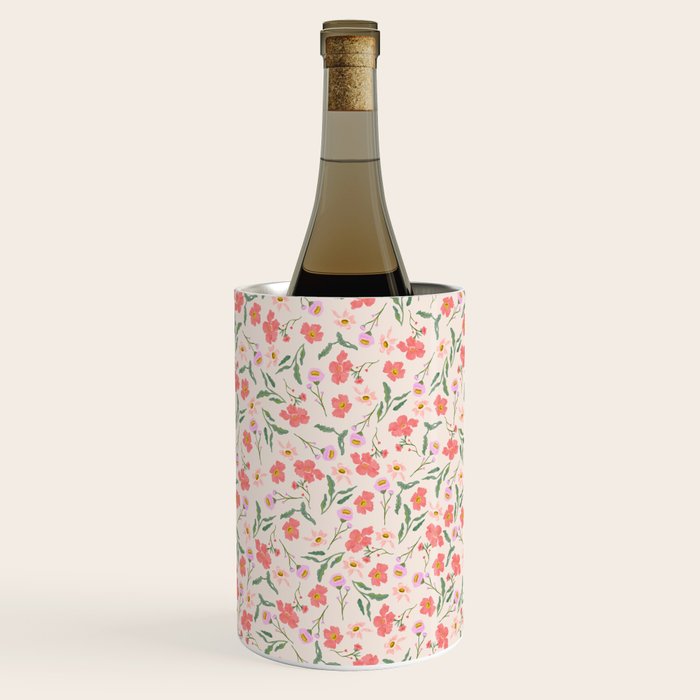A breath of fresh air - A seamless floral pattern in pinks and reds Wine Chiller Gallery Image 2