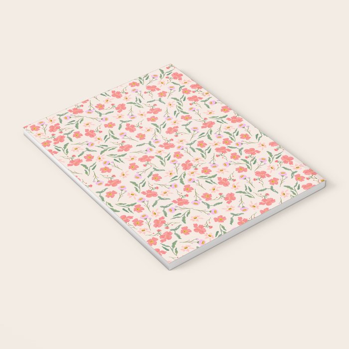A breath of fresh air - A seamless floral pattern in pinks and reds Notebook Gallery Image 3