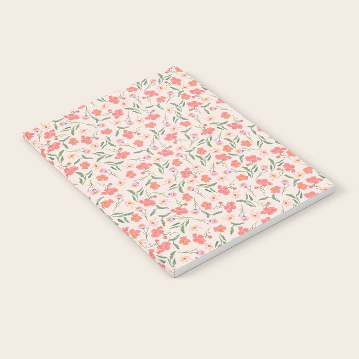 A breath of fresh air - A seamless floral pattern in pinks and reds Notebook Gallery Image 2