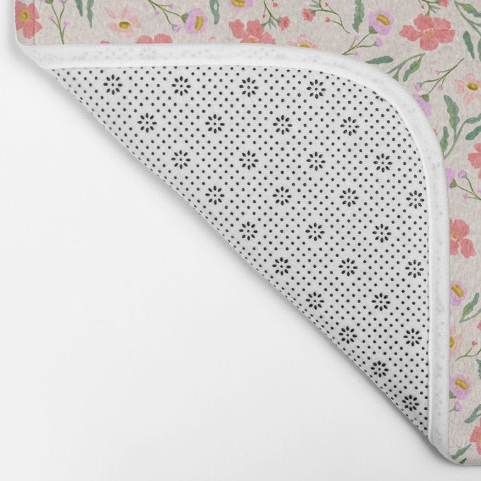 A breath of fresh air - A seamless floral pattern in pinks and reds Bath Mat Gallery Image 2