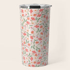 A breath of fresh air - A seamless floral pattern in pinks and reds Travel Mug Gallery Image 1