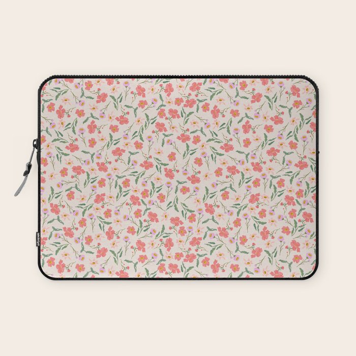 A breath of fresh air - A seamless floral pattern in pinks and reds Laptop Sleeve Gallery Image 1