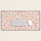 A breath of fresh air - A seamless floral pattern in pinks and reds Desk Mat Gallery Image 1