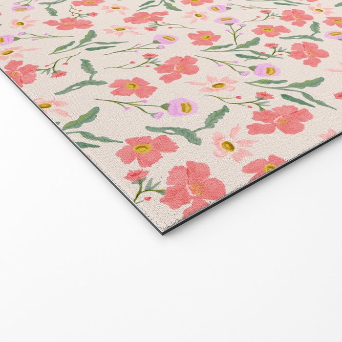 A breath of fresh air - A seamless floral pattern in pinks and reds Welcome Mat Gallery Image 2