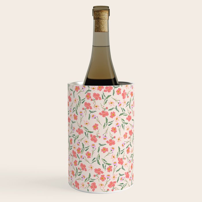 A breath of fresh air - A seamless floral pattern in pinks and reds Wine Chiller Gallery Image 1