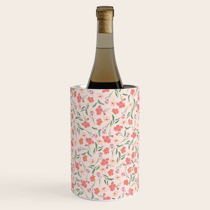 A breath of fresh air - A seamless floral pattern in pinks and reds Wine Chiller Gallery Image 3