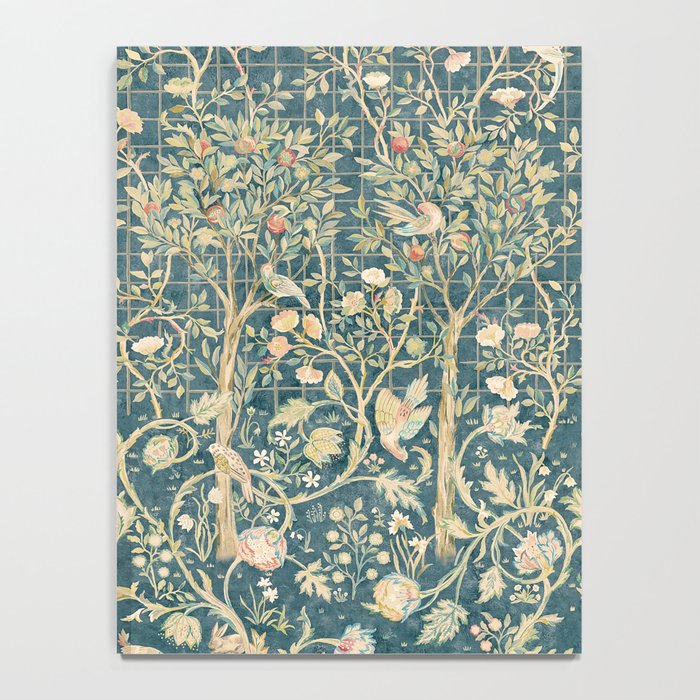 William Morris Melsetter Trellis Teal Botanical Birds Art Notebook Gallery Image 4