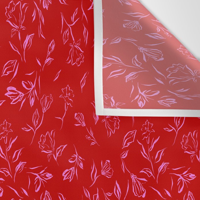 Pink and red romantic wildflowers Wall Tapestry Gallery Image 3
