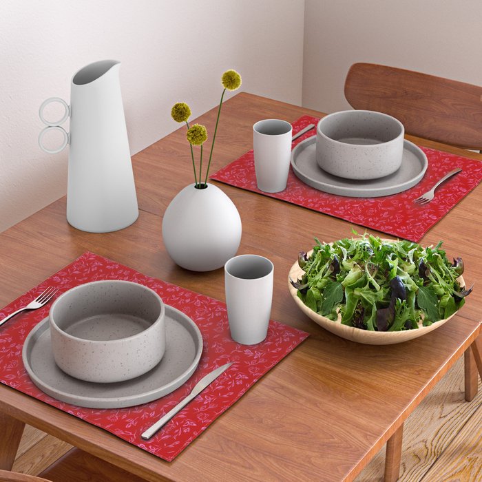 Pink and red romantic wildflowers Placemat Gallery Image 2