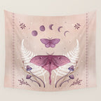 Luna and Emerald - Vintage Pink Wall Tapestry Gallery Image 4