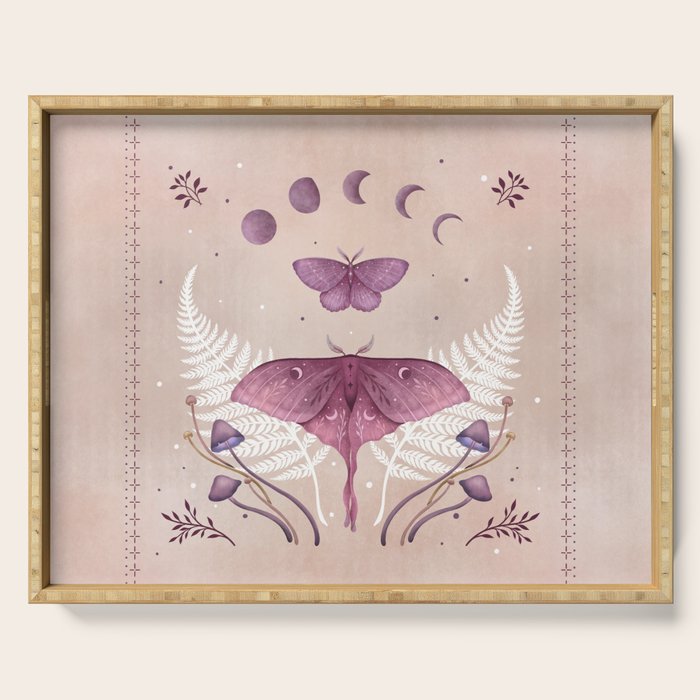 Luna and Emerald - Vintage Pink Serving Tray Gallery Image 1