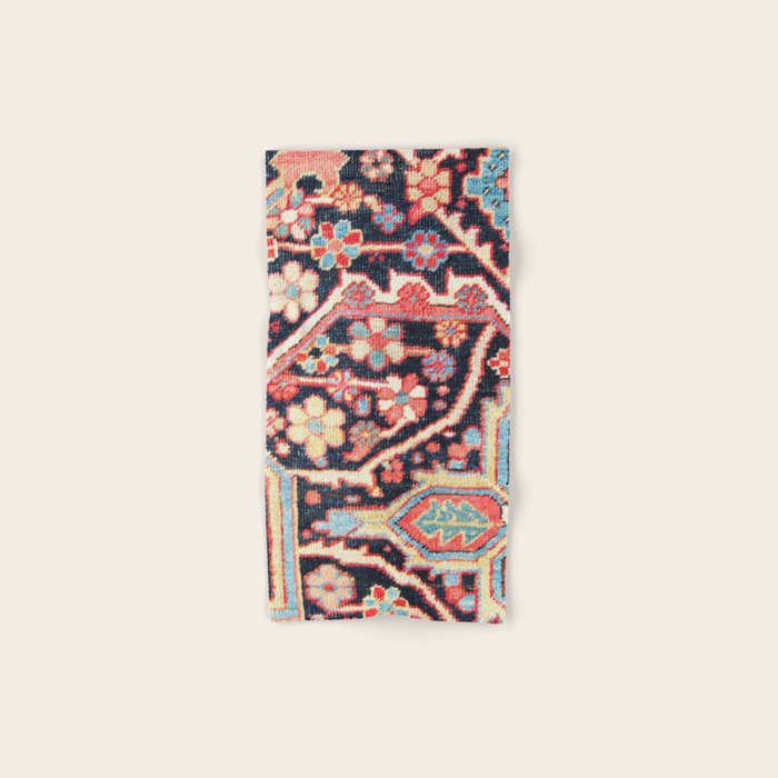 Antique Persian Heriz Carpet Print Bath Towel Gallery Image 1