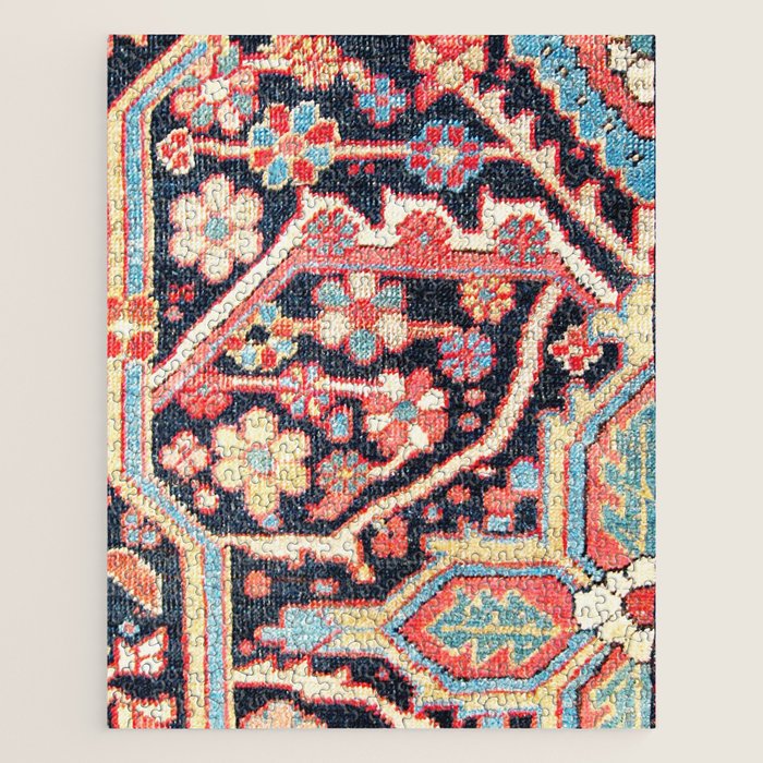 Antique Persian Heriz Carpet Print Jigsaw Puzzle Gallery Image 1