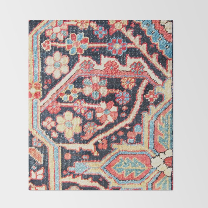 Antique Persian Heriz Carpet Print Throw Blanket Gallery Image 2