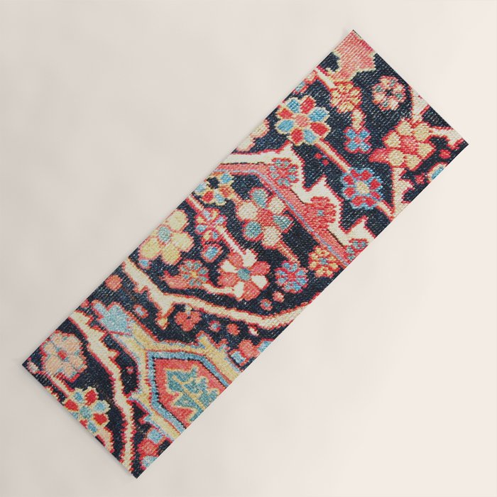 Antique Persian Heriz Carpet Print Yoga Mat Gallery Image 1