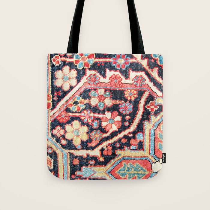 Antique Persian Heriz Carpet Print Tote Bag Gallery Image 1
