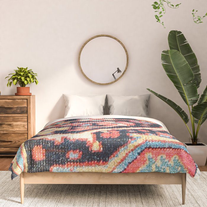 Antique Persian Heriz Carpet Print Comforter Gallery Image 3