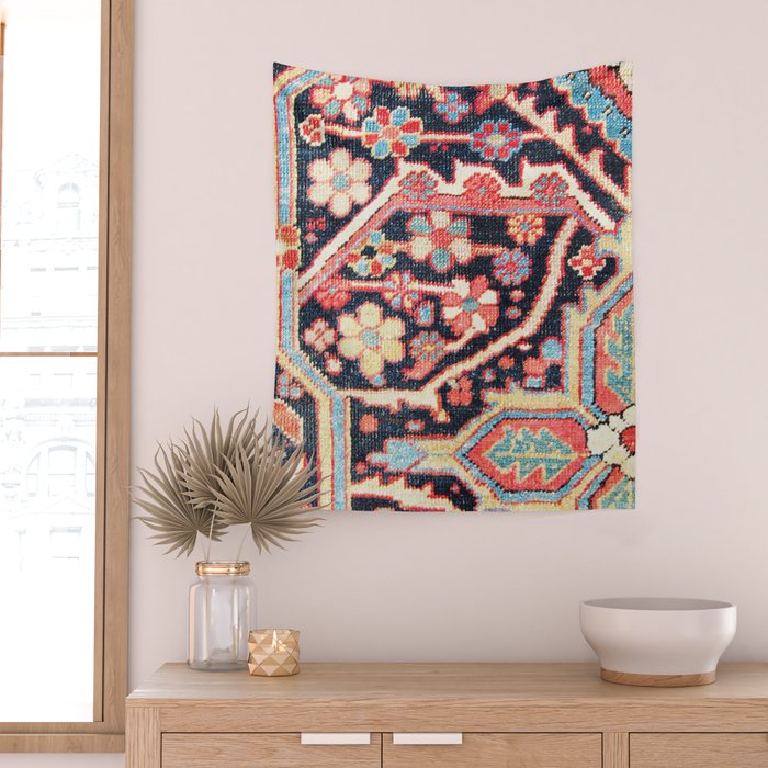 Antique Persian Heriz Carpet Print Wall Tapestry Gallery Image 2