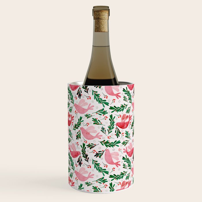 Festive Birds - christmas pattern no2 Wine Chiller Gallery Image 1