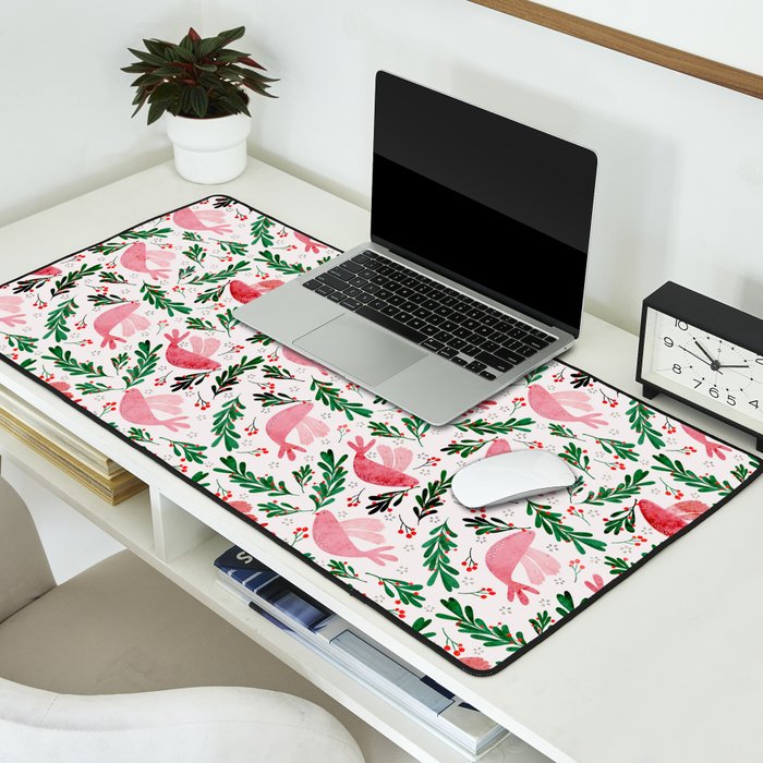 Festive Birds - christmas pattern no2 Desk Mat Gallery Image 2