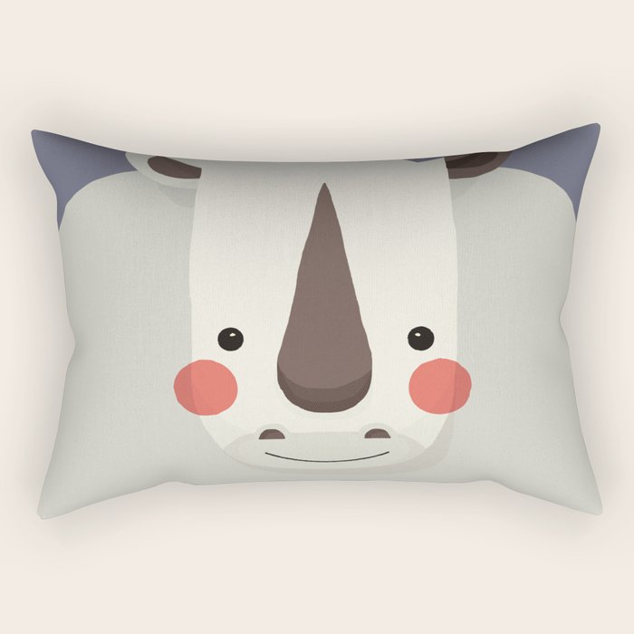 Rhinoceros, Animal Portrait Rectangular Pillow Gallery Image 2