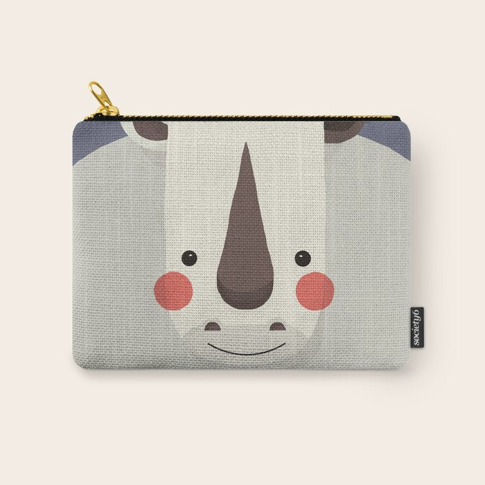 Rhinoceros, Animal Portrait Carry All Pouch Gallery Image 1