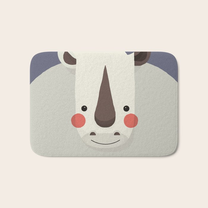 Rhinoceros, Animal Portrait Bath Mat Gallery Image 1