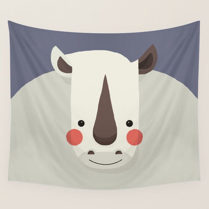 Rhinoceros, Animal Portrait Wall Tapestry Gallery Image 4