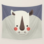 Rhinoceros, Animal Portrait Wall Tapestry Gallery Image 4