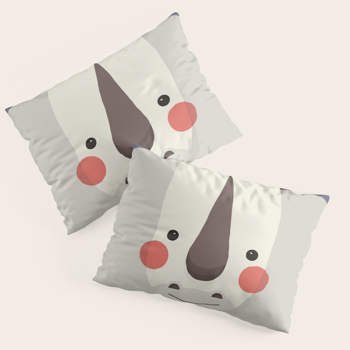 Rhinoceros, Animal Portrait Pillow Sham Gallery Image 3