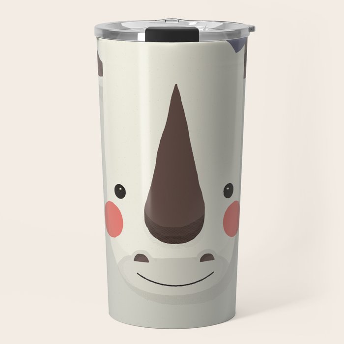 Rhinoceros, Animal Portrait Travel Mug Gallery Image 1