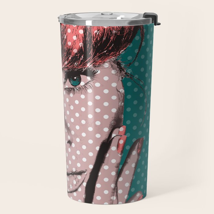 Pop Art Girl  Travel Mug Gallery Image 2