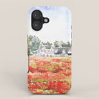 orange poppy field watercolour  iPhone Case Gallery Image 1