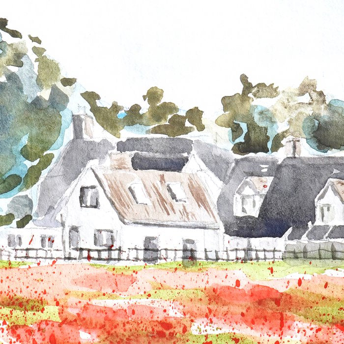 orange poppy field watercolour  Coffee Mug Gallery Image 2