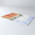 orange poppy field watercolour  Rug Gallery Image 3