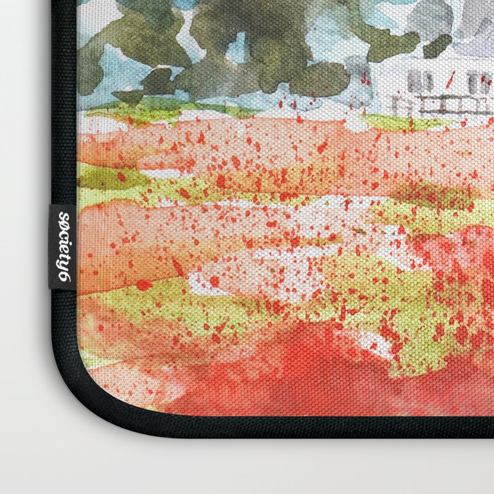 orange poppy field watercolour  Laptop Sleeve Gallery Image 3