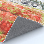 orange poppy field watercolour  Rug Gallery Image 4