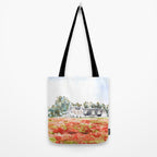 orange poppy field watercolour  Tote Bag Gallery Image 2
