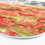 orange poppy field watercolour  Bath Mat Gallery Image 3