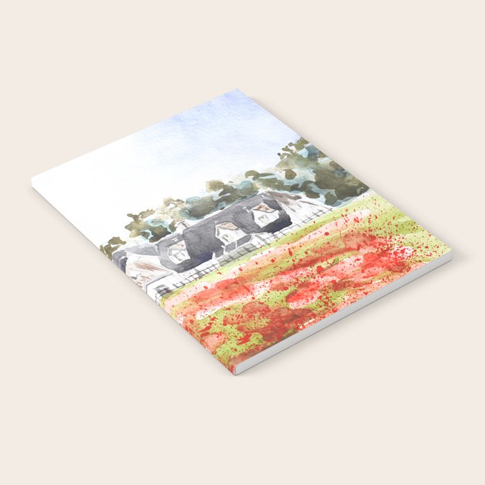 orange poppy field watercolour  Notebook Gallery Image 2