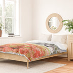 orange poppy field watercolour  Duvet Cover Gallery Image 2