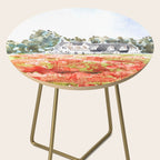 orange poppy field watercolour  Side Table Gallery Image 2