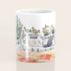orange poppy field watercolour  Coffee Mug Gallery Image 4