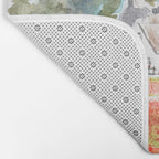 orange poppy field watercolour  Bath Mat Gallery Image 2