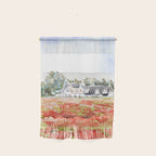 orange poppy field watercolour  Wall Hanging Gallery Image 1