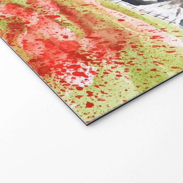 orange poppy field watercolour  Welcome Mat Gallery Image 2