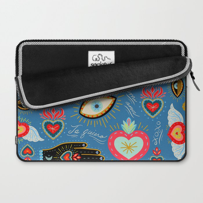 Milagro love hearts - blue Laptop Sleeve Gallery Image 2