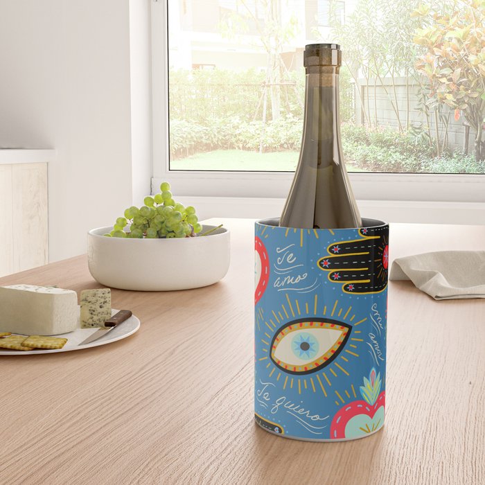 Milagro love hearts - blue Wine Chiller Gallery Image 4